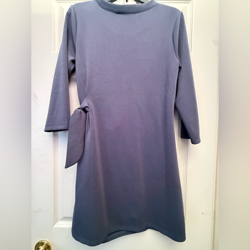 Cable & Gauge Slate Blue Tie-Side Midi Dress - Picture 2 of 4